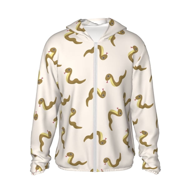 Balery Cartoon Snake Sudadera ligera de manga larga con capucha y protección solar UPF 50+ para hombre y mujer, ideal para pesca y running-Small