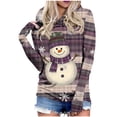 thumbnail image 2 of Womens Tops Christmas Hooded Sweatshirt Printed Long Sleeved Casual Pullover Sweatshirt,Tops for Women Purple M, 2 of 6
