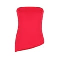 thumbnail image 6 of ZyeKqe Womens Tube Top Strapless Tops Sleeveless Going out Top Ruched Asymmetrical Hem Shirts, 6 of 8