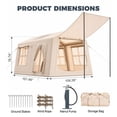 thumbnail image 4 of Dateyes 13x9 FT Inflatable Camping Tent for 8-10 Person, All-Season Blow Up Tent with Stove Jack, Easy Setup Portable Air Tent for Family Glamping, Beige, 4 of 8