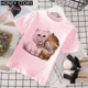 thumbnail image 5 of Cartoon Cats Kid Pink T Shirt Cartoon Cat Print Western Style T-shirt Short Sleeve for Boys and Girls Stranger Things Clothes, 5 of 5