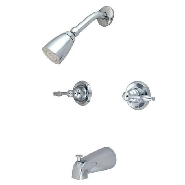 Kingston Brass KB241KL Tub & Shower Faucet & Metal Lever Handle Chrome
