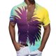 thumbnail image 1 of Camisas Vaqueras Para Hombre Manga Larga Hombres Casual Manga corta Primavera Verano Turndown Neck 3D Impreso Camisas Moda Top Blusa Camisas (Purple, M), 1 of 4