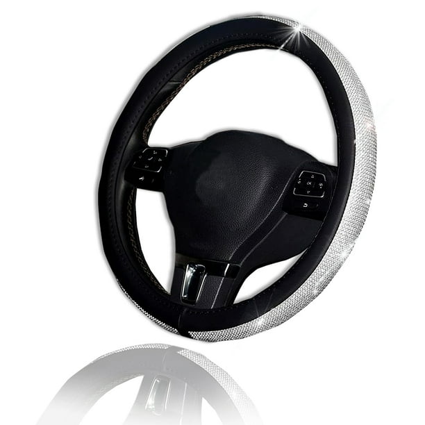 Bling Steering Wheel Cover Zone Tech Shiny Crystal Steering Wheel Cover With Pu Leather Backing Walmart Com Walmart Com