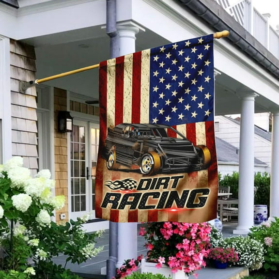 FLAGWIX American House Flag (29.5" x 39.5")-Dirt Modified Racing Flag-Polyester Indoor Outdoor Flags