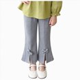 thumbnail image 3 of WXFAZCVU Baby Girl Pants Ribbed Knit Flared Trousers Slim Teen Trendy Cute Bell Bottoms Size 2-3 Years, 3 of 4