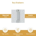 thumbnail image 2 of Deltana DSH44U26 4" x 4" Spring Hinge; Bright Chrome Finish, 2 of 5