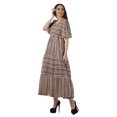 thumbnail image 2 of Moomaya Tunique à Manches Courtes Robes de Cocktail pour Femmes Robe en Coton Slub Imprimée, 2 of 4