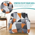 thumbnail image 5 of Shanna Stretch Sofa Slipcover Printed Sofa Covers for 1/2/3/4 Seaters Cushion Couch Furniture Protector (Orange & Gray,Armchair 1 Seater), 5 of 8