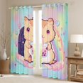 thumbnail image 2 of Erosebridal Cartoon Capybara Bubble Tea Black Out Curtains For Boys Girls,Cute Rainbow Animal Curtains Pack of 2 (42x63 Each) For Kids,Microfiber Bedroom Decor, 2 of 6