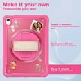 thumbnail image 4 of ELEHOLD Hybrid Rugged Case for iPad 9th/8th/7th 10.2" 2021/2020/2019, Dual-Layer Protective Heavy Duty Shockproof Case with 360° Rotatable Handstrap Foldable Kickstand Crossbody Shoulder Strap,Rose, 4 of 8