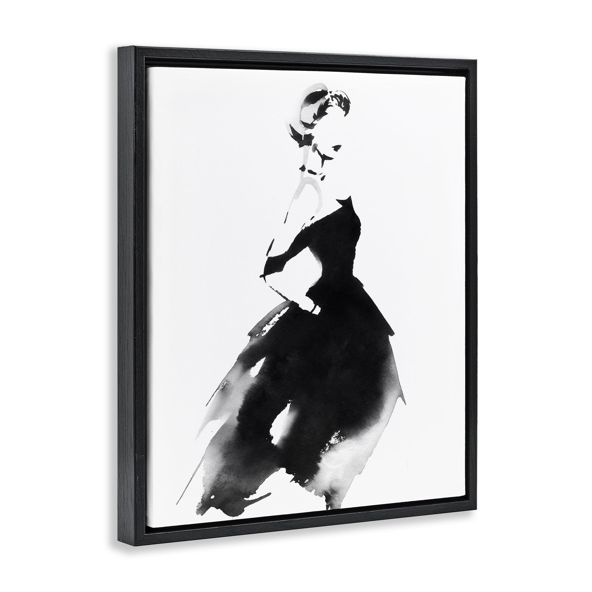 Stupell Industries Shadow Waltz Silhouette Black Framed Floater Canvas Wall Art, design by Svetlana Aleynikova