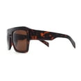 thumbnail image 3 of Mens Flat Top Rectangle Keyhole Thick Plastic Mobster Sunglasses Tortoise - Brown, 3 of 4