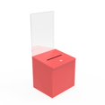 thumbnail image 2 of FixtureDisplays® Red Metal Donation Box Suggestion Fund-Raising Collection Charity Ballot Box w/ A4 Acrylic Header 10918RED, 2 of 5