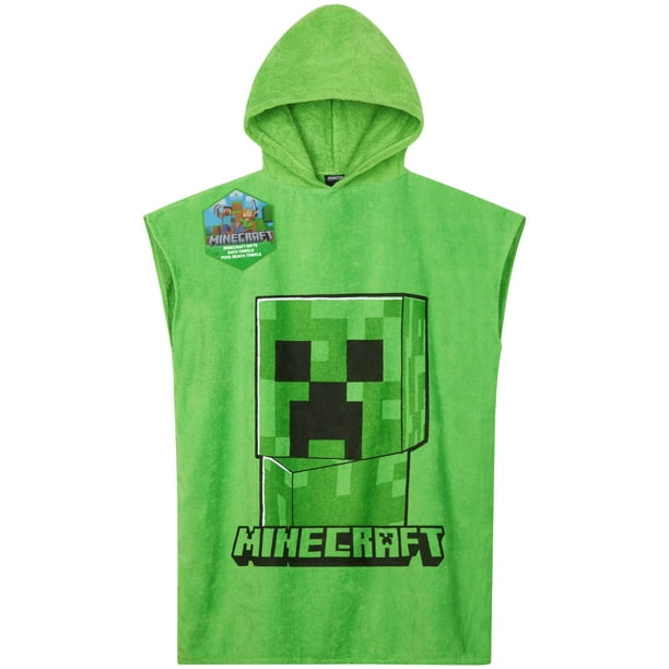 Toalla de baño con capucha Minecraft para niños y adolescentes