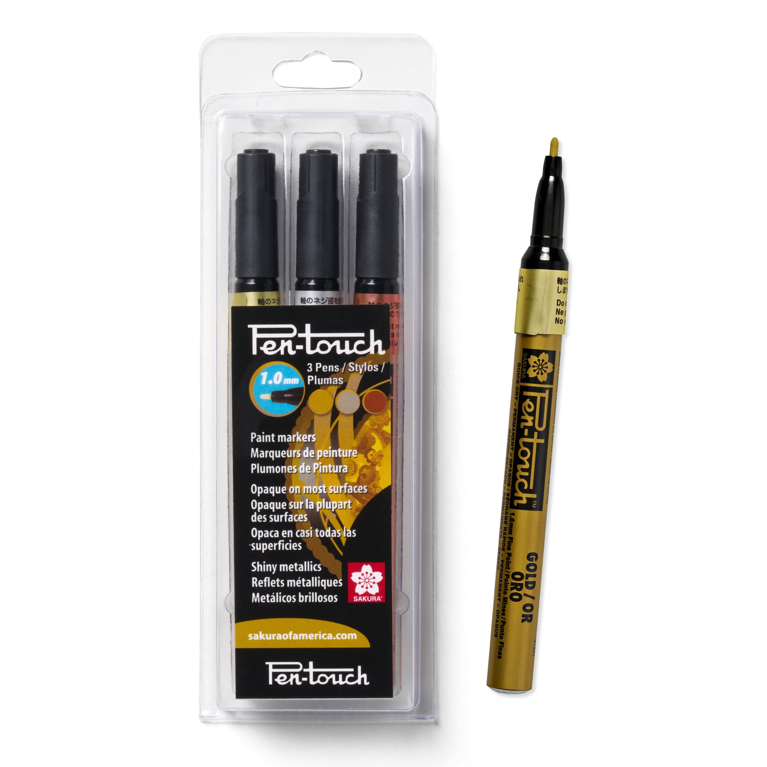 Sakura Pen-Touch Paint Markers - Assorted Fluorescent Colors, Extra Fine 0.7mm Tip, Permanent On Glass, Wood, Metal, 4 Pack - View #9