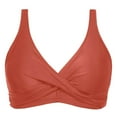 thumbnail image 1 of MIASHUI Plus Size Swimwear Tops for Women with Underwire Full Coverage and Adjustable Tie Back Design Red,L, 1 of 8