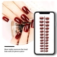 thumbnail image 4 of Vogacara 24 piezas de uñas postizas de ataúd resistentes a los arañazos de bailarina corta coloridas uñas acrílicas artificiales de color sólido DIY Juegos de manicura 19cafe, 4 of 4