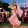 thumbnail image 6 of Belly Dance Hip Scarf Women's Tie Waist Wrap 128 Coin Skirt for Belly Dance Performance Parties Rave Halloween, 6 of 7