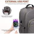thumbnail image 5 of Lovevook Laptop Backpack for Women, 15.6" Quilted Travel Backpack with Anti-Thief Pocket, Teacher Backpack Book Bag Nurse Bag Purse with USB-Purple Gray, 5 of 8