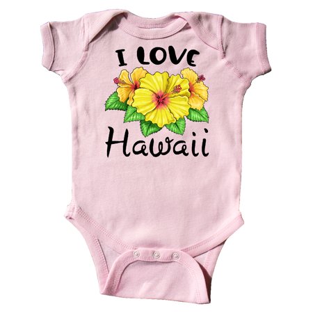 

Inktastic I Love Hawaii Hibiscus Flowers Gift Baby Boy or Baby Girl Bodysuit