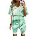 thumbnail image 2 of Juebong Cute Two Piece Sets for Women Loose Fit Tie Dye Short Sleeve Top Lounge Sweatsuits Summer Short Pants Going Out Tracksuit Outfit, 2 of 3