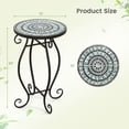 thumbnail image 2 of Small Plant Stand with Weather Resistant Ceramic Tile Tabletop, 2 of 5