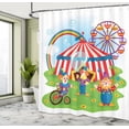 thumbnail image 5 of Ambesonne Vintage Shower Curtain, Fun Circus Scene Clowns, 69"Wx70"L, Multicolor, 5 of 5