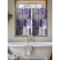 thumbnail image 6 of Purple Grey Tier Curtains 45 Inches Long, Abstract Art Oil Painting Modern Geometric Window Treatment Curtain Drapes, Small Curtain Drapes for Bathroom Laundry Room, 27.5"x45", 2 Panels, 6 of 7