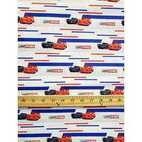 100% Cotton Fabric Disney's CARS White,Red, Blue TOP RACERS /45" Wide/ SBY
