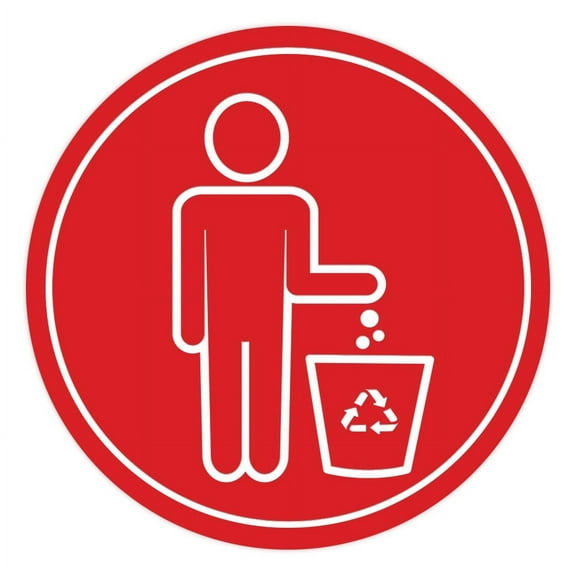 Signs ByLITA Circle Please Recycle Graphic Door or Wall Sign | Easy Installation | Durable Construction | (Red) - Large