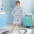 thumbnail image 5 of FORMRS Niños Bathrobe Unisex Hooded Robe Soft Plush Pajamas Sleepwear, Size 2-3T, Playful Daisy, 5 of 7