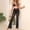 Black, variant on Swuxness Womens Flare Leg Pants Full Length Soft Breathable Lightweight Casual Bech Trousers