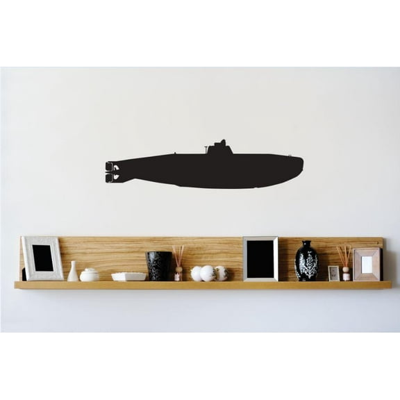 Vinyl Wall Decal Sticker : Submarine Image Bedroom Bathroom Living Room Picture Art Peel & Stick Mural Size: 8 Inches X 20 Inches - 22 Colors Available