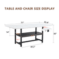 thumbnail image 4 of Tcbosik 3-Tier Modern Dining Table with Storage Shelf, 71" Long Accent Table with Metal Frame for Kitchen, Living Room, White, 4 of 10