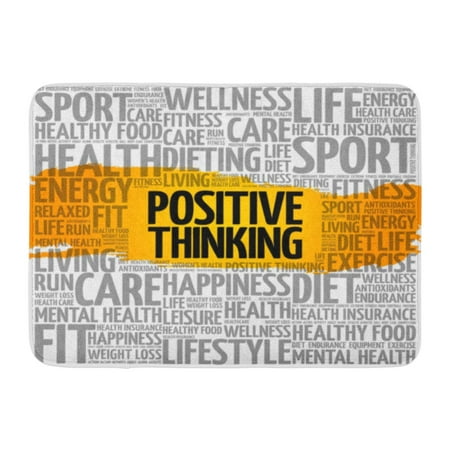 GODPOK Attitude Best Positive Thinking Word Cloud Collage Health Concept Activity Care Rug Doormat Bath Mat 23.6x15.7