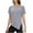 Gray, variant on Women's Short Sleeve Workout Shirts Crewneck Yoga Running Tops Side Split High Low Hem Gym Tees Sportswear (XL, White)