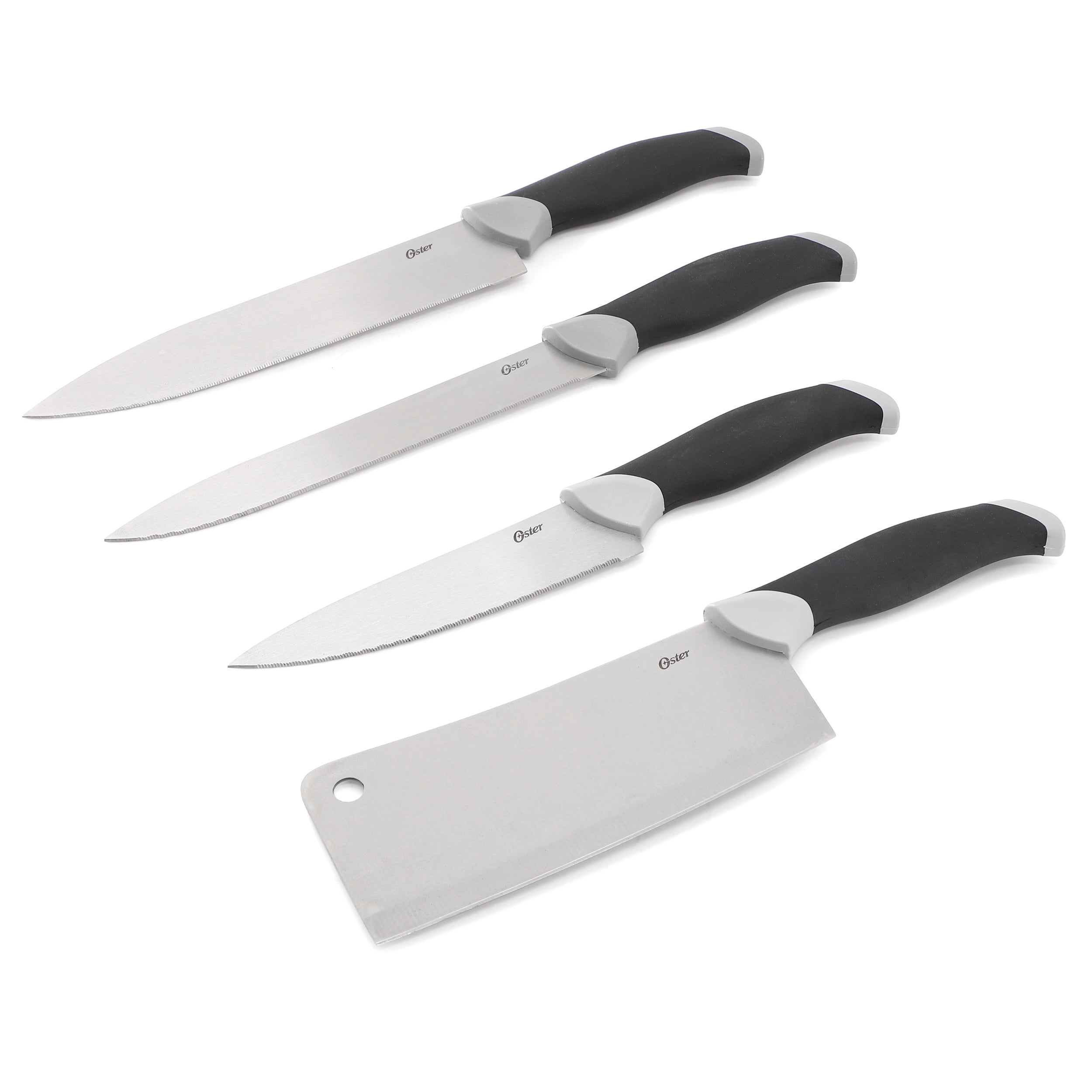 Oster Lindbergh 22 Piece Stainless Steel Cutlery Set with Storage Block in Black
