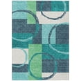 thumbnail image 2 of HomeRoots 612597 9 x 12 ft. Teal Blue & Green Geometric Washable Indoor & Outdoor Rectangle Area Rug, 2 of 5