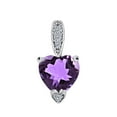 thumbnail image 2 of Mauli Jewels Engagement Necklace for Women 1.18 Carat White And Yellow Gold Heart Shape Amethyst Diamond Gemstone Pendant 4 Prong-Setting 10K With 18'' Chain|Silver Chain, 2 of 6