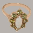 thumbnail image 5 of LBG British Made 10k Rose Gold Ring with Natural Opal & Peridot Womens Statement Ring - 33 size options - Size 4, 5 of 6