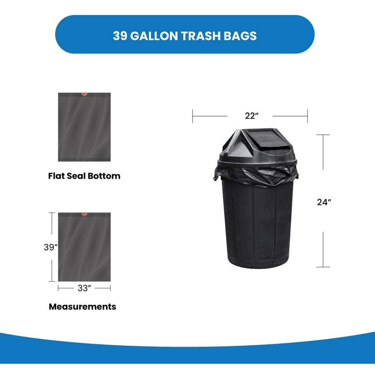 Ultrasac - Lawn & Leaf Cleanup Bags, 39 Gallon, 1.5 mil, 33 x 43, Black,  100 Count