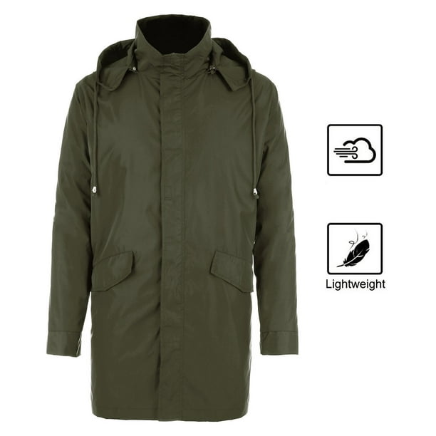 Clearance Fisoul Lightweight Men Long Business Raincoat Rain Jacket Waterproof Hooded Outdoor Active Rainwear With Pockets Com Clearance Fisoul Lightweight Men, Long Hooded Raincoat Mens