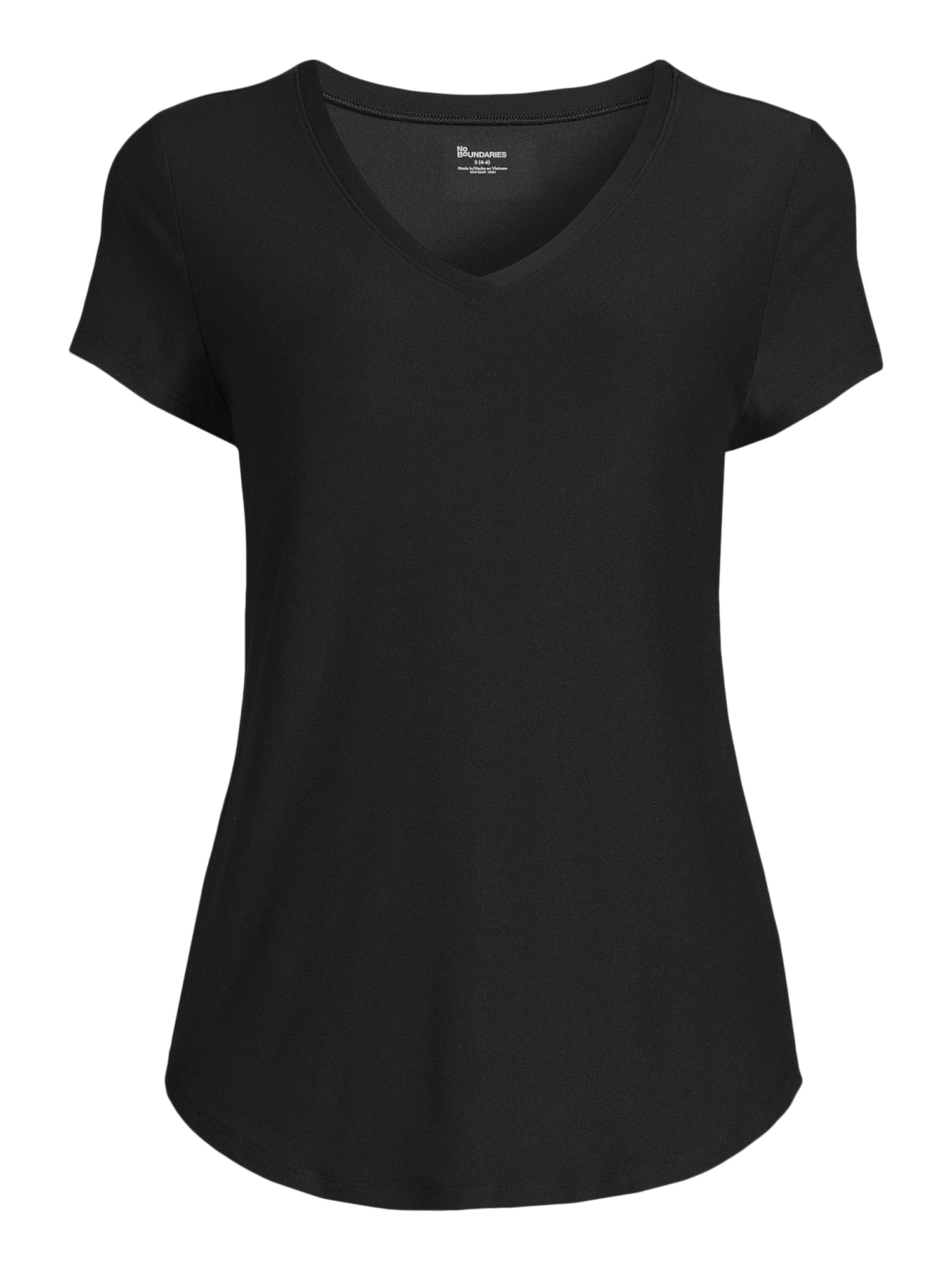 No Boundaries Brushed V Neck Tee Women s Walmart