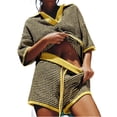 thumbnail image 2 of 2 Piece Sets Striped Casual V Neck Sleepwear Set Women Loungewear Soft Comfortable Home Outfit, 2 of 6