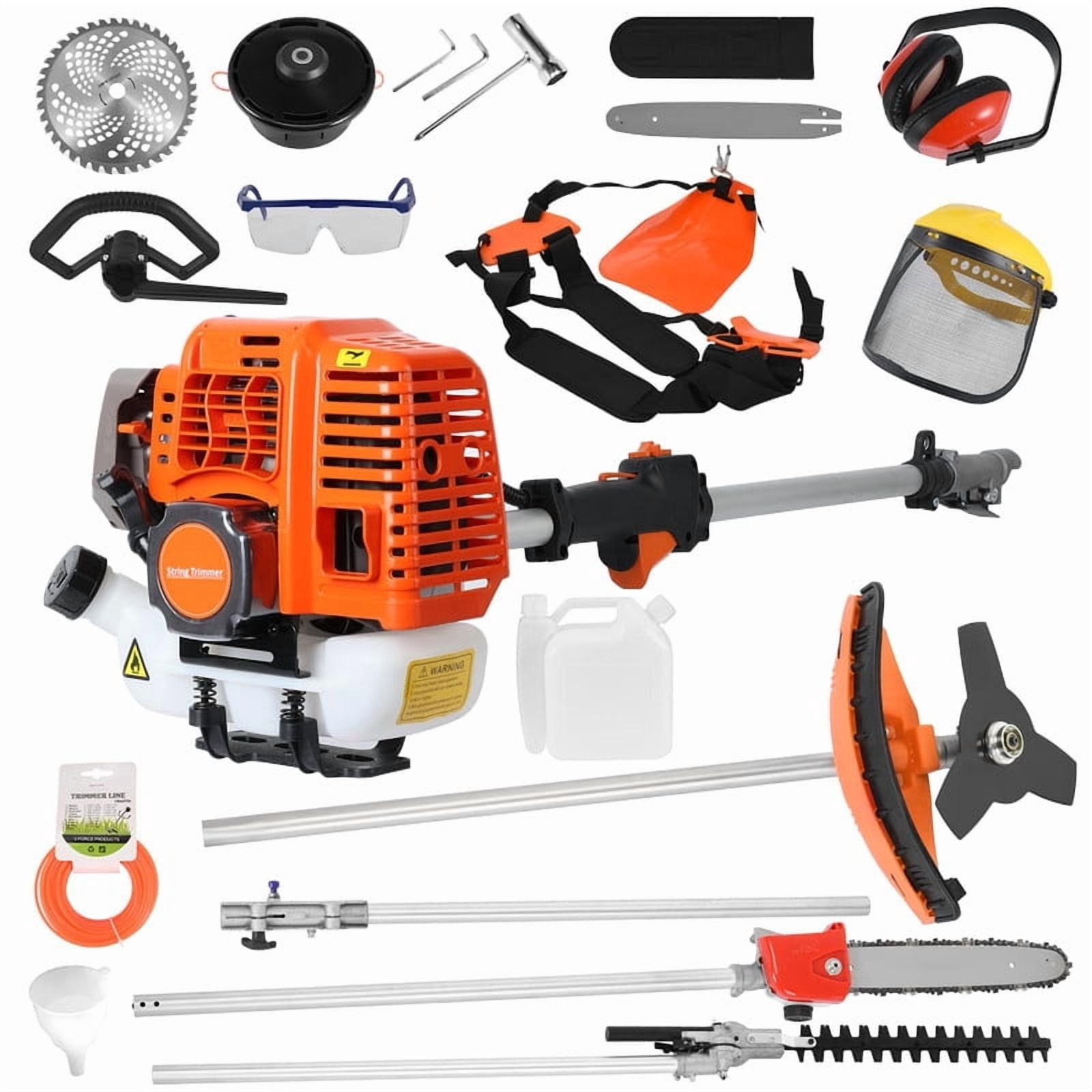 YNCE 52CC 2-Cycle Gas Weed Wacker, 5 in 1 String Trimmer, 2025 Upgraded Weed Eater Gas Powered, 9500rpm High Power Gas Weed Eater, Brush Cutter