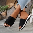thumbnail image 2 of Modisza Mens Orthopedic Slide Sandals with Arch Support Knitted Soft Flat Slides Summer Indoor Slip on Walking Shoes Black size 6, 2 of 6