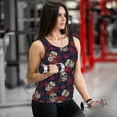 thumbnail image 6 of Gukieu Roses Skulls Print Women's Quick-drying Fitness Vest, Round Neck Sleeveless Fitness T-shirt, Suitable for Yoga, Sports-Small, 6 of 7