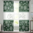 thumbnail image 2 of Green Christmas Snowflake Sheer Curtains 72 Inches Long 2 Panels Set, Window Sheer Curtains for Living Room/Bedroom, Xmas Snowflake Winter Striped Light Filtering Rod Pocket Curtain 52'' x 72'' x 2, 2 of 7