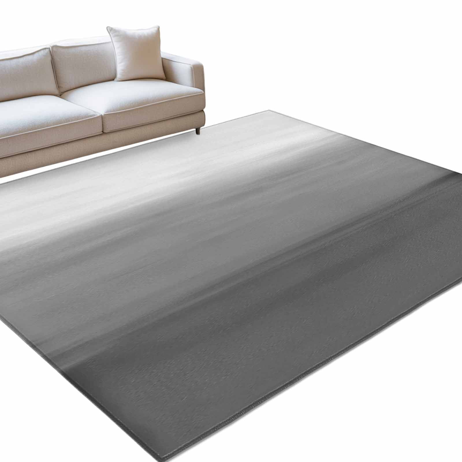 Gray Gradient Area Rugs 3x5ft Modern Gray White Ocean Abstract Washable Rug Non Slip Indoor Carpet Absorbent Floor Mat for Living Room Bedroom Dining Room